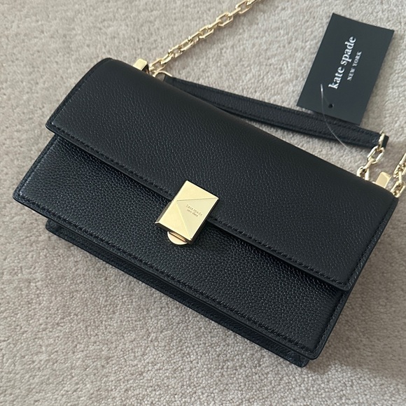 Kate Spade Black Crossbody with Gold Chain - Picture 8 of 8